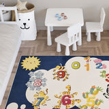 Sussexhome Low Pile Non-Slip Washable Educational Rug
