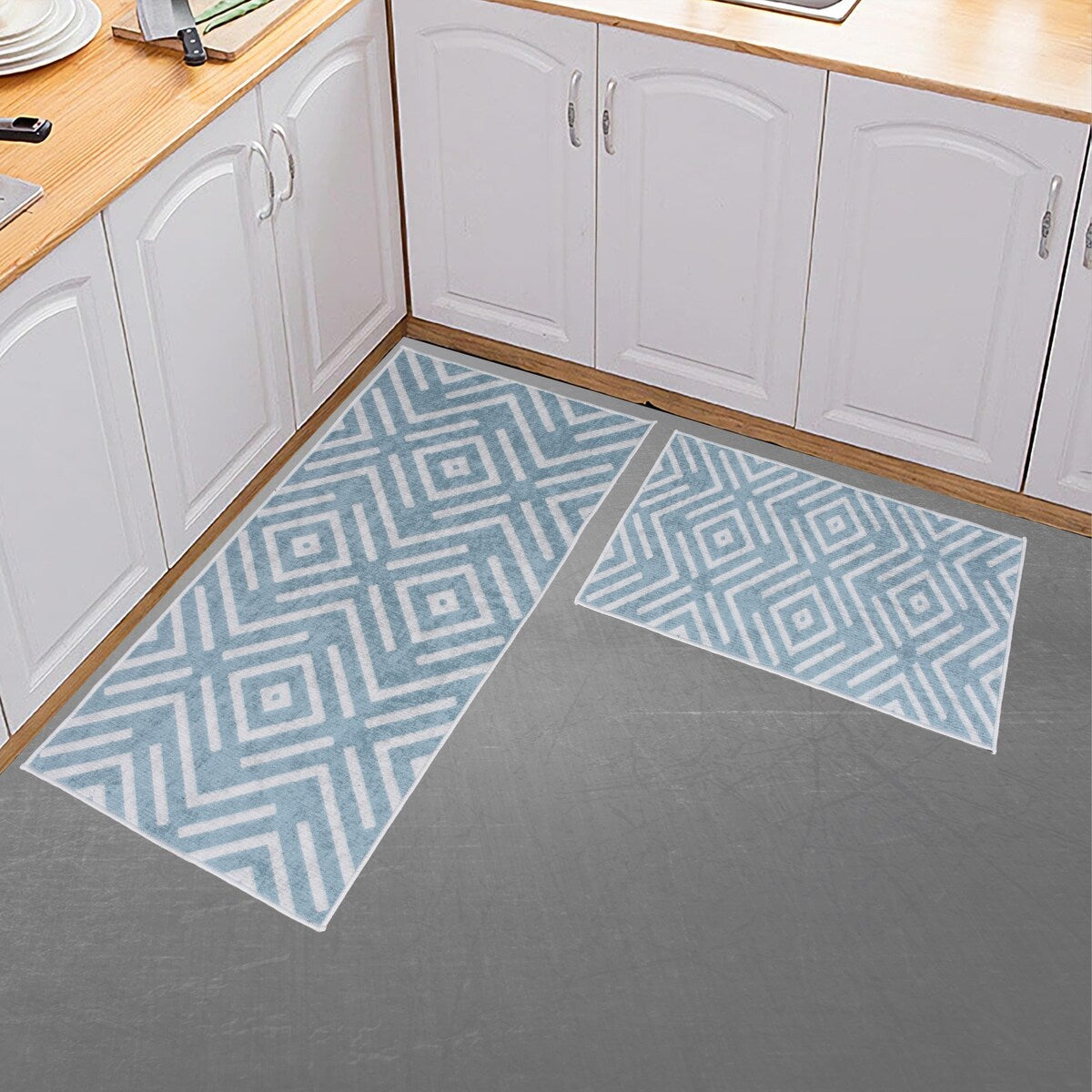 Sussexhome Non Skid Washable Kitchen Runner Rugs Set of 2 - Set of 44 x 24 and 31.5 x 20 Inches