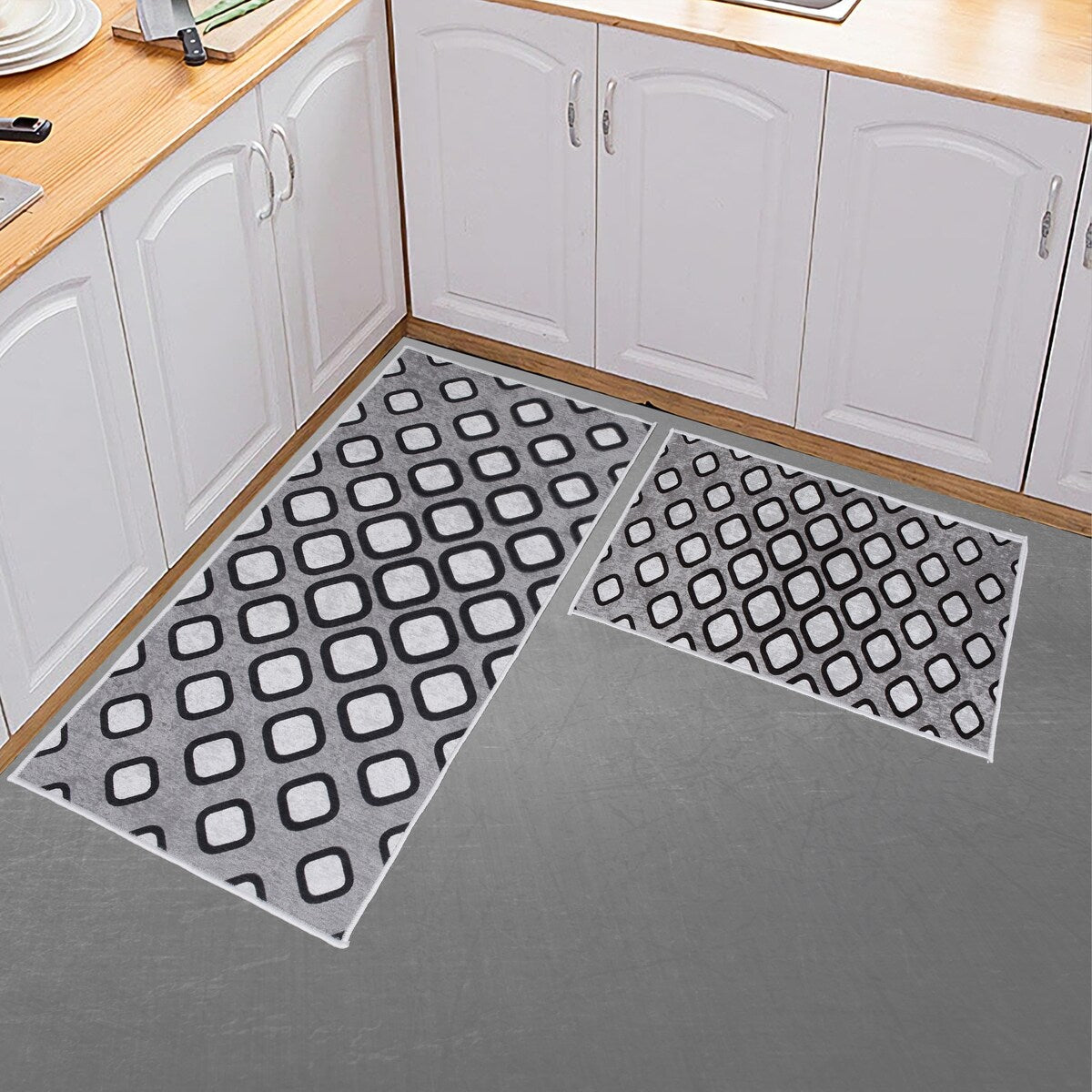 Sussexhome Non Skid Washable Kitchen Runner Rugs Set of 2 - Set of 44 x 24 and 31.5 x 20 Inches