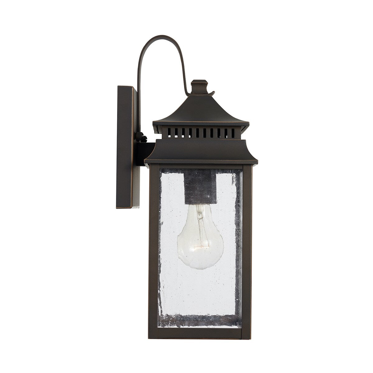 Sutter Creek Oiled Bronze Outdoor Wall Lantern w/ Antiqued Water Glass