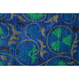 Patterned & Floral, One-of-a-Kind Hand-Knotted Area Rug - Blue, 10' 3" x 13' 10" - 10 x 14