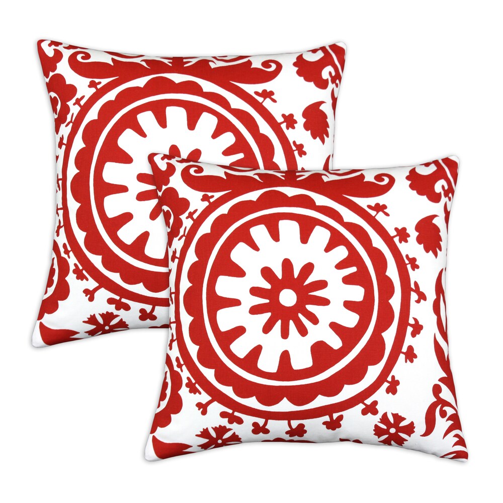Suzani Lipstick 17x17 Pillows (Set of 2)
