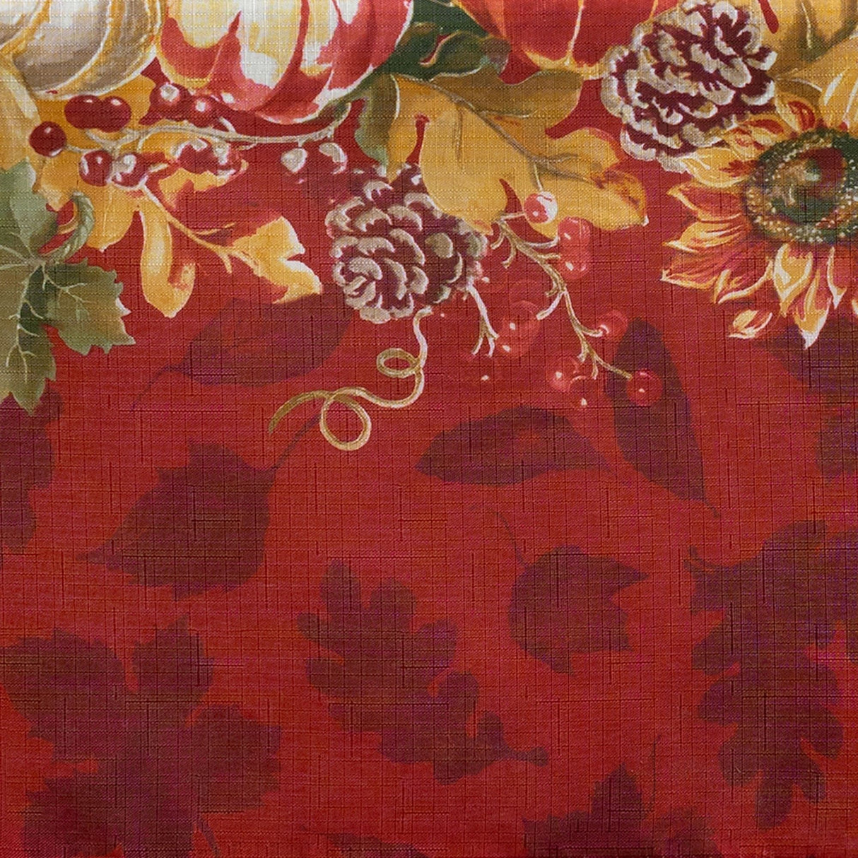 Swaying Leaves Bordered Fall Tablecloth