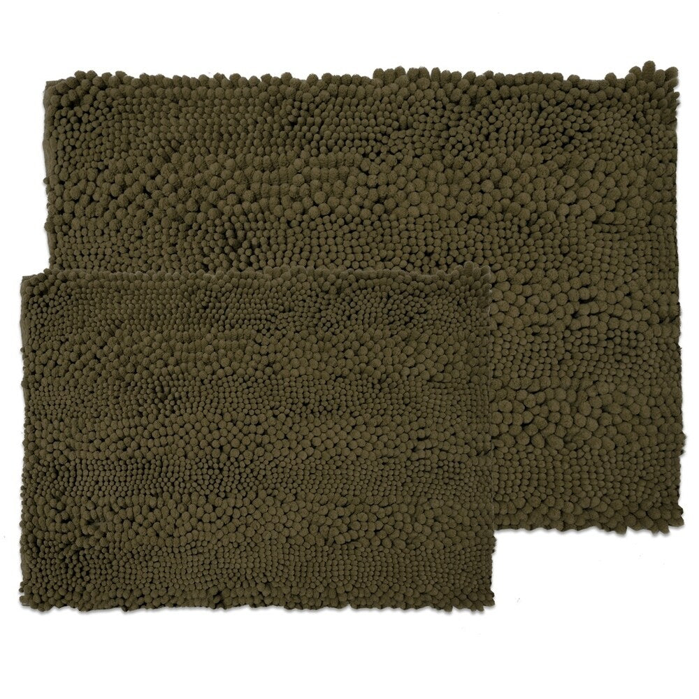 Sweet Home Collection 2 Piece Chenille Bathroom Rug Set (Assorted Colors)