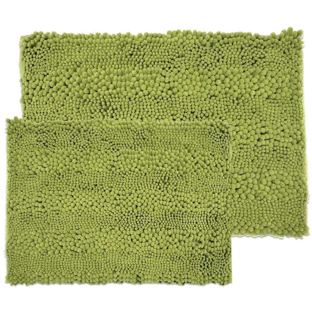 Sweet Home Collection 2 Piece Chenille Bathroom Rug Set (Assorted Colors)