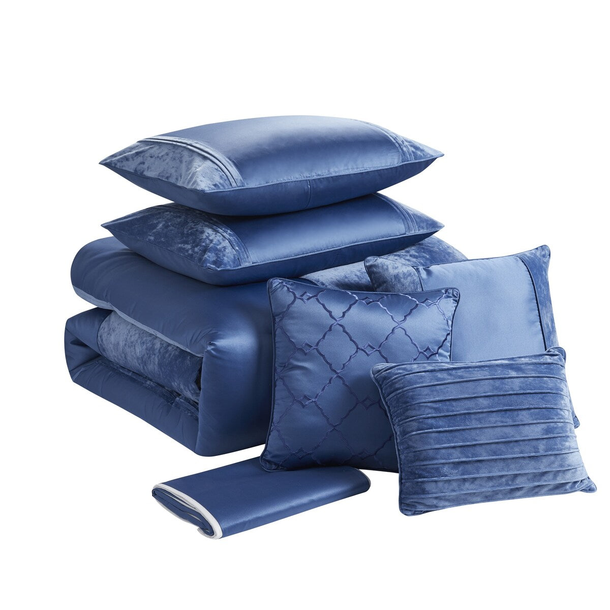 Sweet Home Collection Luna 7 Piece Crushed Velvet Comforter Set