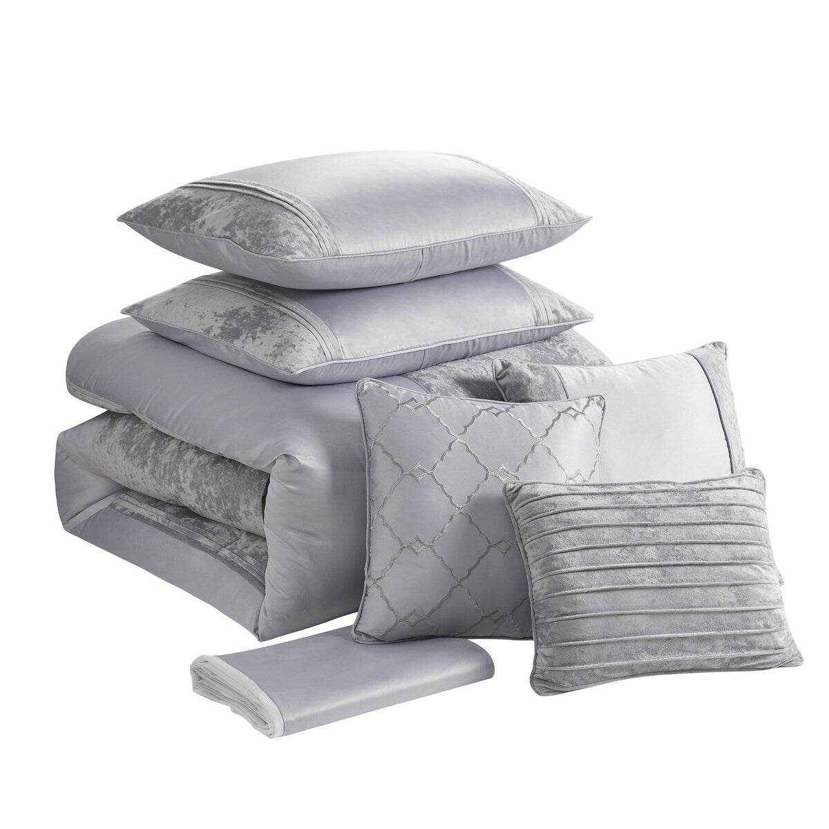Sweet Home Collection Luna 7 Piece Crushed Velvet Comforter Set