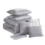 Sweet Home Collection Luna 7 Piece Crushed Velvet Comforter Set