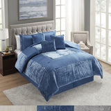 Sweet Home Collection Luna 7 Piece Crushed Velvet Comforter Set