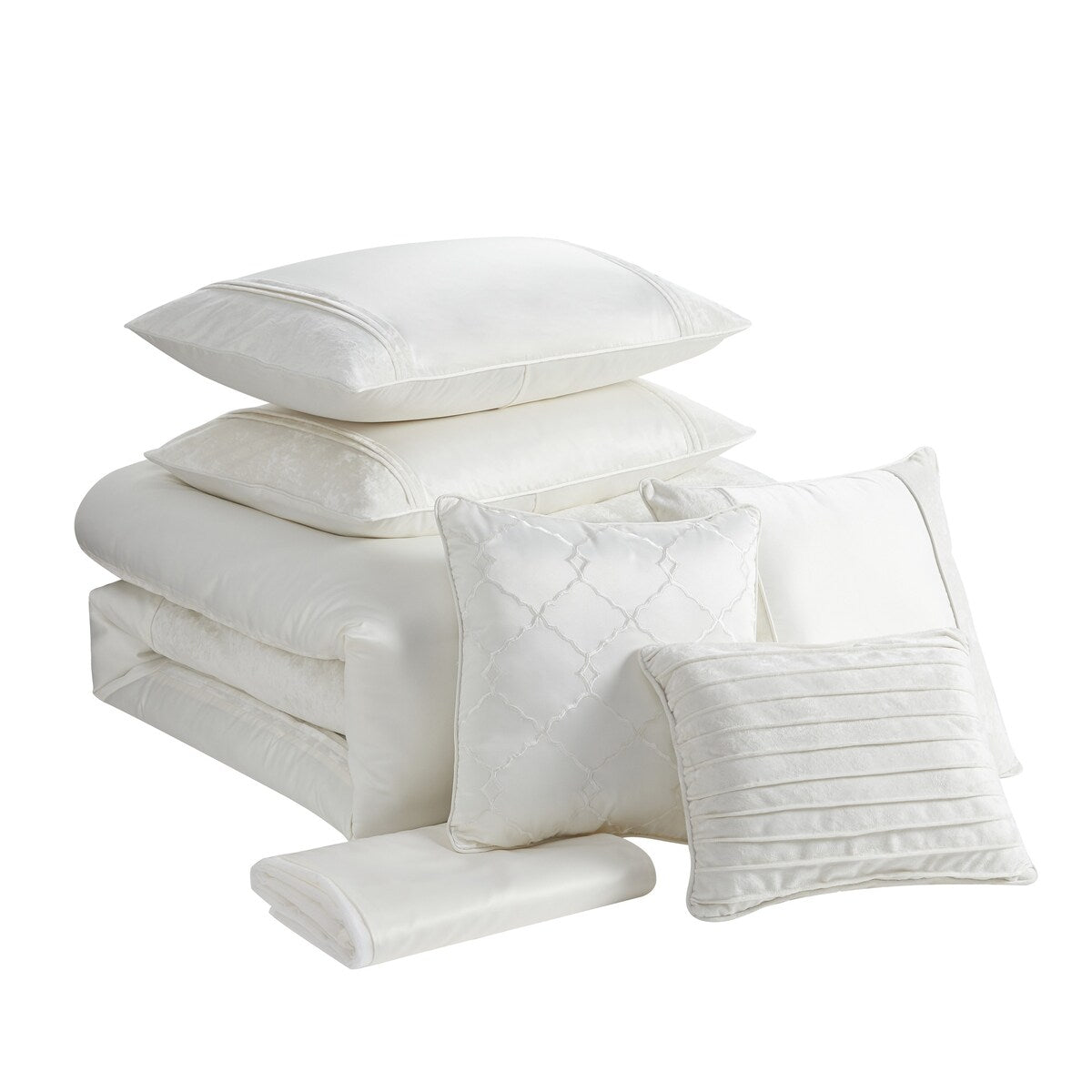 Sweet Home Collection Luna 7 Piece Crushed Velvet Comforter Set
