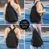 Sweet Jojo Designs Black Pickleball Bag Sling Backpack Crossbody - Sports Pun Funny Quote Sayings Zero Zero One