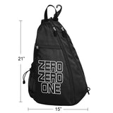 Sweet Jojo Designs Black Pickleball Bag Sling Backpack Crossbody - Sports Pun Funny Quote Sayings Zero Zero One