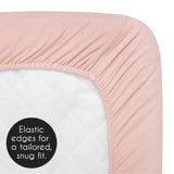 Sweet Jojo Designs Blush Pink Girl Fitted Crib Sheet Shabby Chic Farmhouse Designer Modern Elegant Cotton Boho Bohemian Fringe