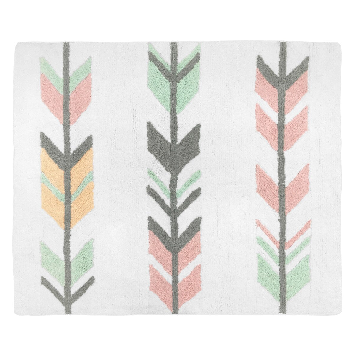 Sweet Jojo Designs Coral Mint Mod Arrow Collection Floor Rug