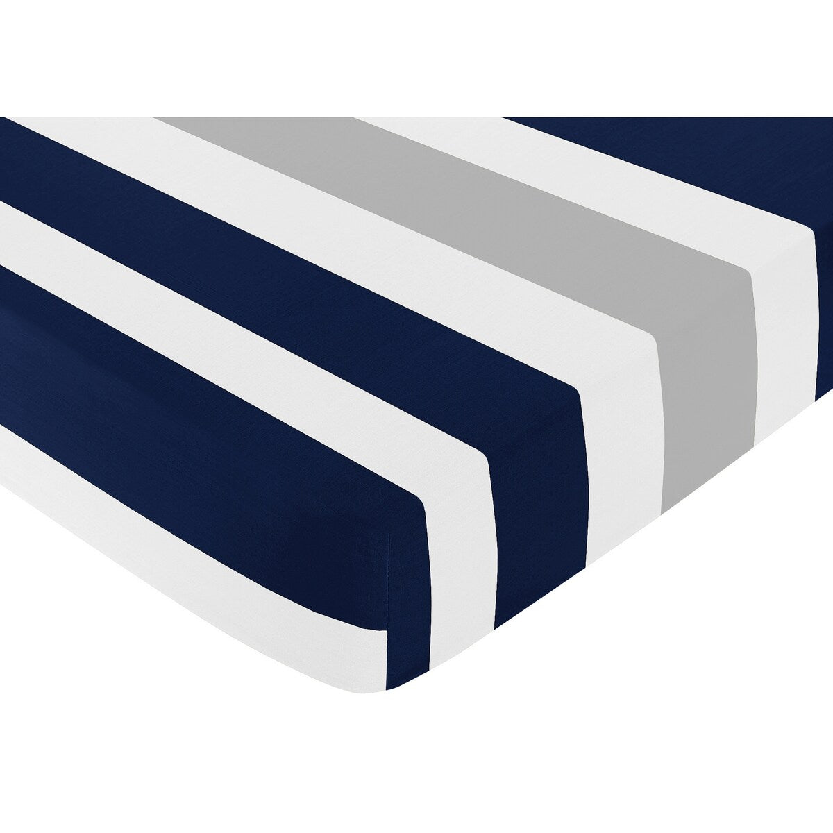 Sweet Jojo Designs Fitted Crib Sheet for the Navy Blue and Gray Stripe Collection