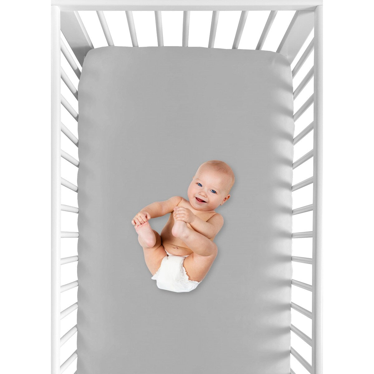 Sweet Jojo Designs Grey Fitted Crib Sheet