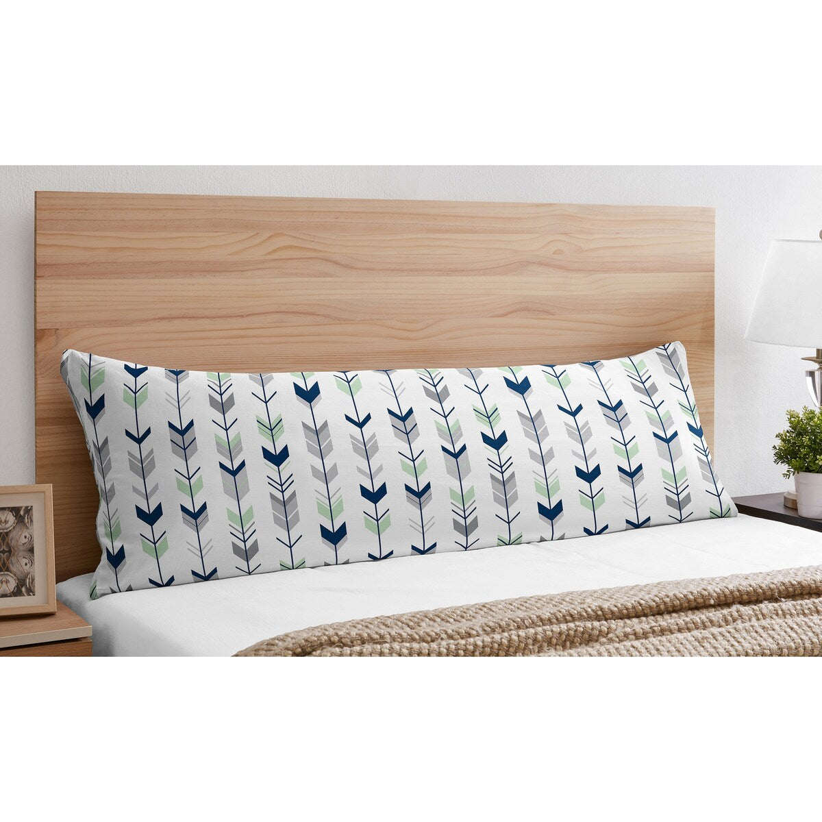 Sweet Jojo Designs Grey and Mint Mod Arrow Collection Body Pillow Case - Multi