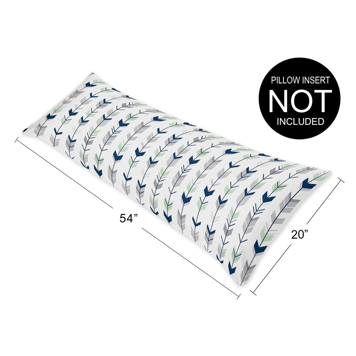 Sweet Jojo Designs Grey and Mint Mod Arrow Collection Body Pillow Case - Multi