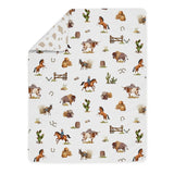 Sweet Jojo Designs Western Cowboy Boy 5-piece Toddler-size Comforter Set Wild West Cow Southern Country South Horse Farm Animal