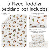 Sweet Jojo Designs Western Cowboy Boy 5-piece Toddler-size Comforter Set Wild West Cow Southern Country South Horse Farm Animal