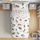 Sweet Jojo Designs Western Cowboy Boy 5-piece Toddler-size Comforter Set Wild West Cow Southern Country South Horse Farm Animal
