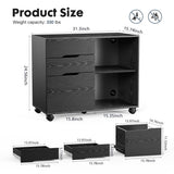Sweetcrispy Filing Cabinet, 4-Drawer File Cabinet for Home Office, Mobile Lateral Filing Cabinet