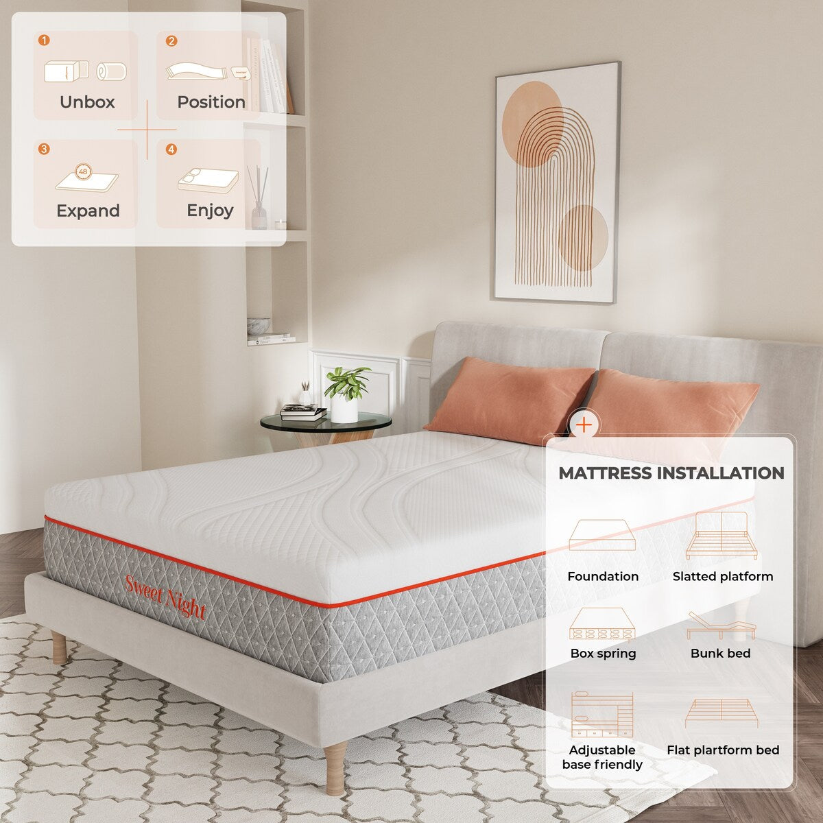 Sweetnight 10-inch Medium Firm Gel Memory Foam Mattress