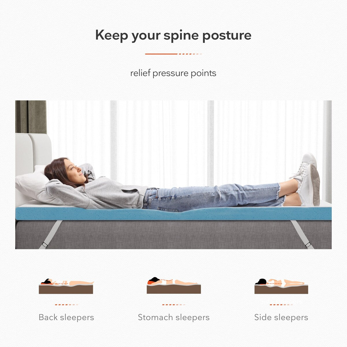 Sweetnight 4 Inch Plush Cooling Gel Mattress Topper