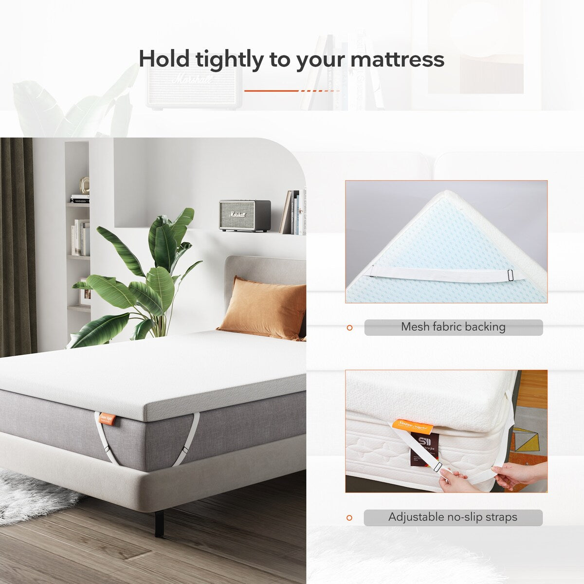 Sweetnight 4 Inch Plush Cooling Gel Mattress Topper