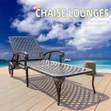 Swimming pool recliner, cast aluminum recliner with wheels