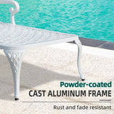 Swimming pool recliner, cast aluminum recliner with wheels
