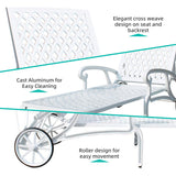 Swimming pool recliner, cast aluminum recliner with wheels