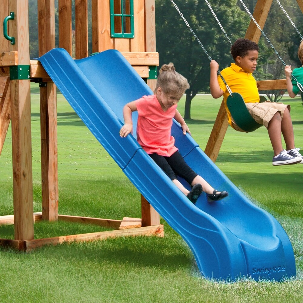Swing-N-Slide 2-Piece Summit Slide - Blue, Mounts to 4' Platforms - 84" L x 21" W x 7.5" H