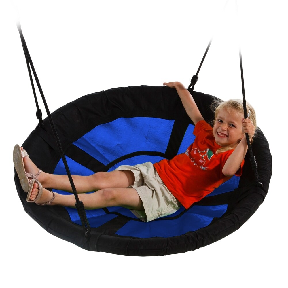 Swing-N-Slide 40" Nest Swing - Blue with Black Ropes - 40" L x 40" W x 70" H - 40" L x 40" W x 70" H