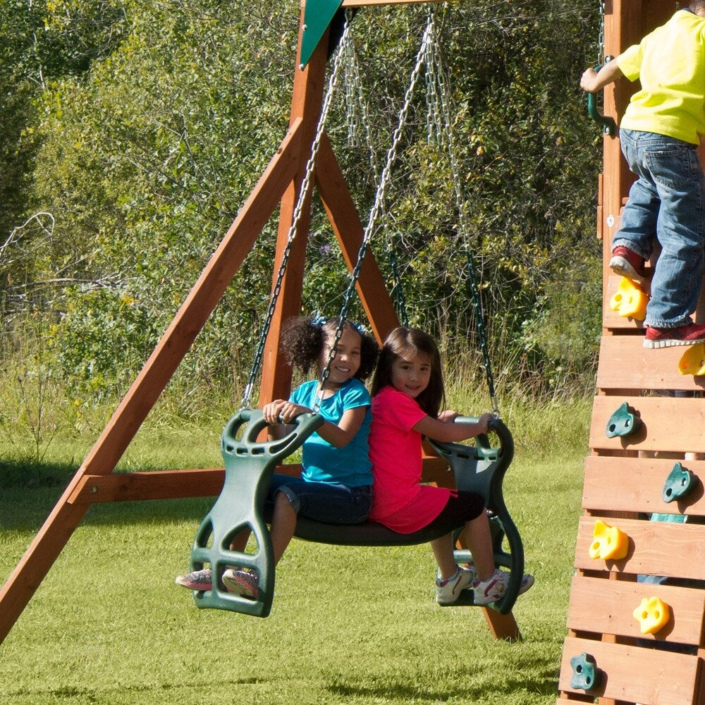Swing-N-Slide Dual Ride Glider with Chains - Green - 38" L x 16" W x 24" H - 38" L x 16" W x 24" H