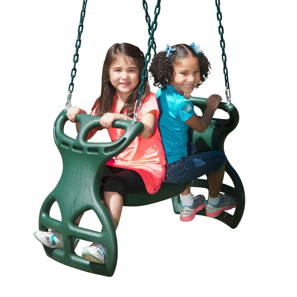 Swing-N-Slide Dual Ride Glider with Chains - Green - 38" L x 16" W x 24" H - 38" L x 16" W x 24" H