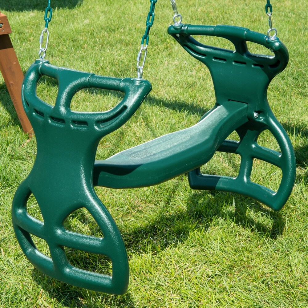 Swing-N-Slide Dual Ride Glider with Chains - Green - 38" L x 16" W x 24" H - 38" L x 16" W x 24" H