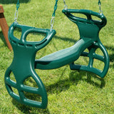 Swing-N-Slide Dual Ride Glider with Chains - Green - 38" L x 16" W x 24" H - 38" L x 16" W x 24" H