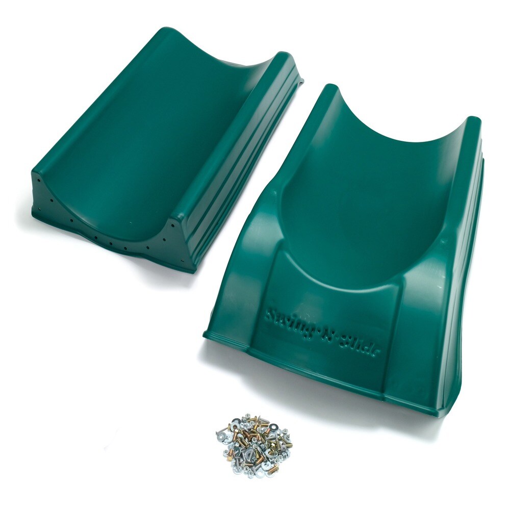Swing-N-Slide 2-Piece Summit Slide - Green, Mounts to 4' Platforms - 84" L x 21" W x7.5" H