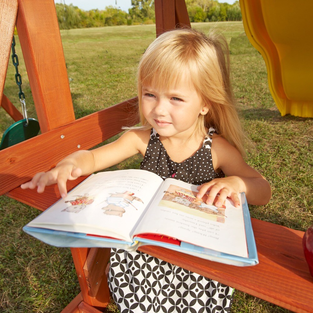 Swing-N-Slide Scrambler Wood Outdoor Swing Set - 120" x 122" x 108"