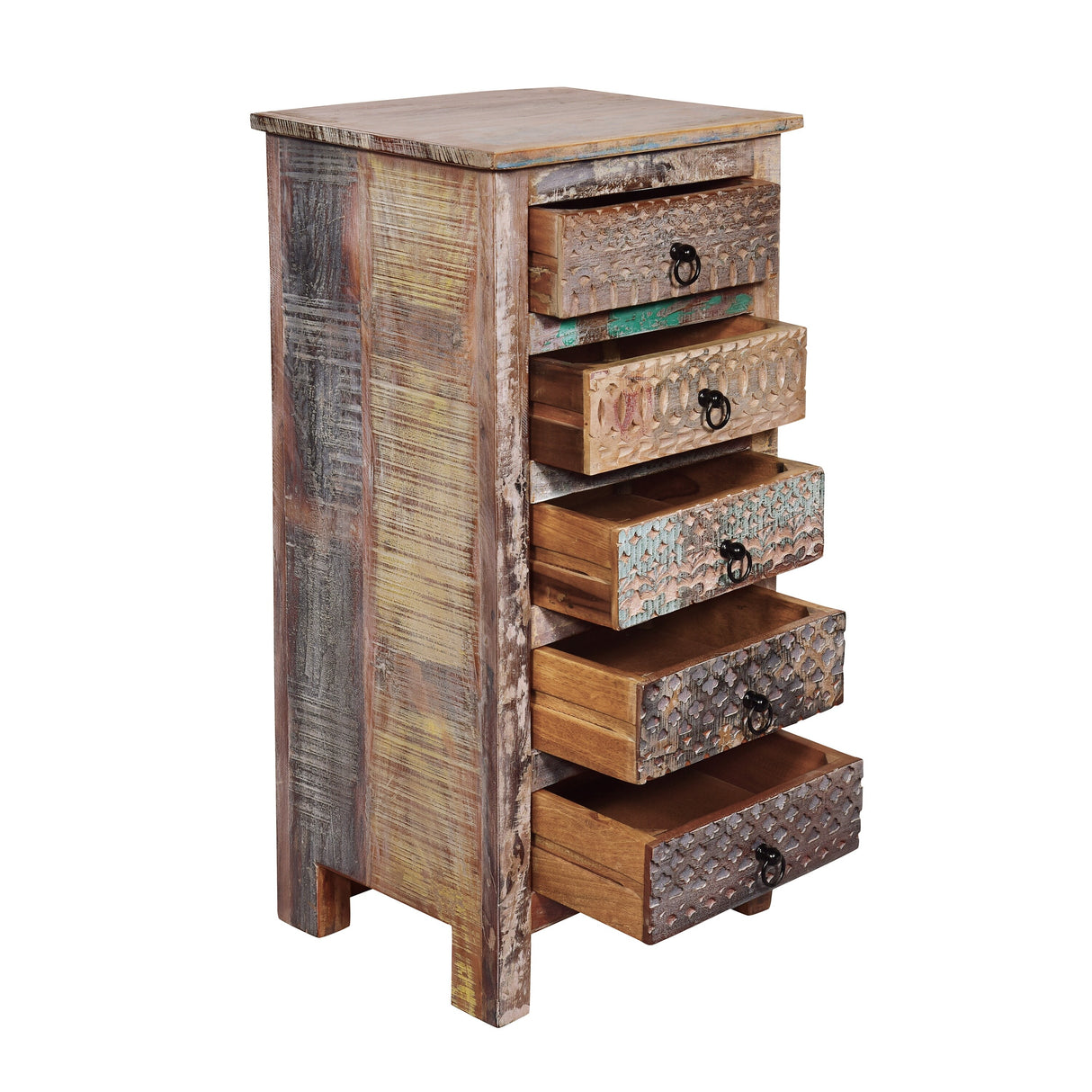 Swint Boho Handcrafted 5 Drawer Chest by Christopher Knight Home - 20.00" W x 16.00" D x 41.00" H