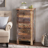 Swint Boho Handcrafted 5 Drawer Chest by Christopher Knight Home - 20.00" W x 16.00" D x 41.00" H
