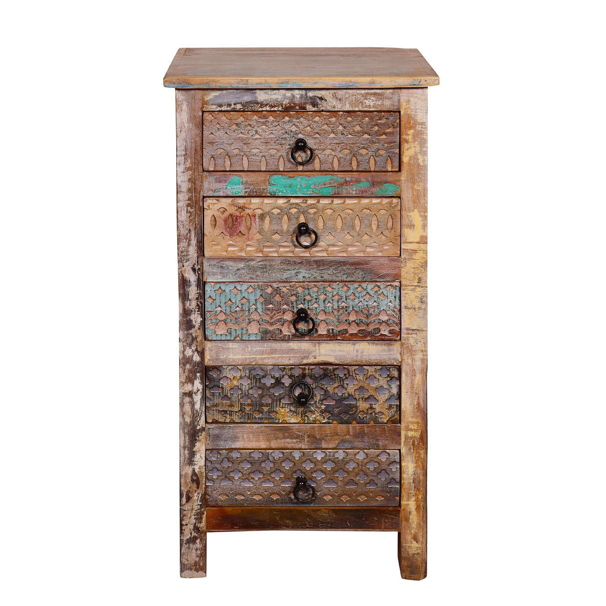 Swint Boho Handcrafted 5 Drawer Chest by Christopher Knight Home - 20.00" W x 16.00" D x 41.00" H