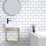 Swiss Madison Pierre 19.5" Single, Metal Frame, Open Shelf, Bathroom Vanity
