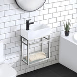 Swiss Madison Pierre 19.5" Single, Metal Frame, Open Shelf, Bathroom Vanity