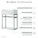 Swiss Madison Pierre 19.5" Single, Metal Frame, Open Shelf, Bathroom Vanity