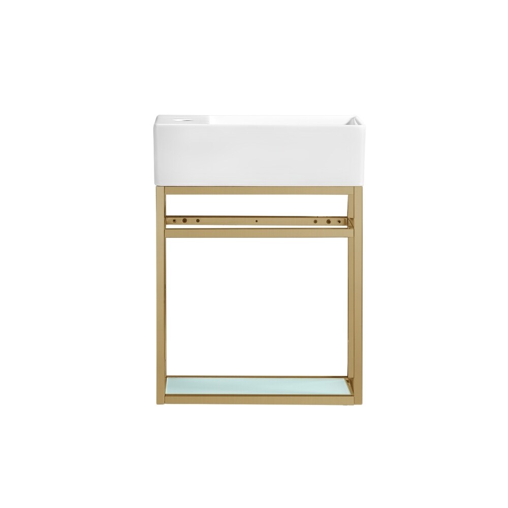 Swiss Madison Pierre 19.5" Single, Metal Frame, Open Shelf, Bathroom Vanity