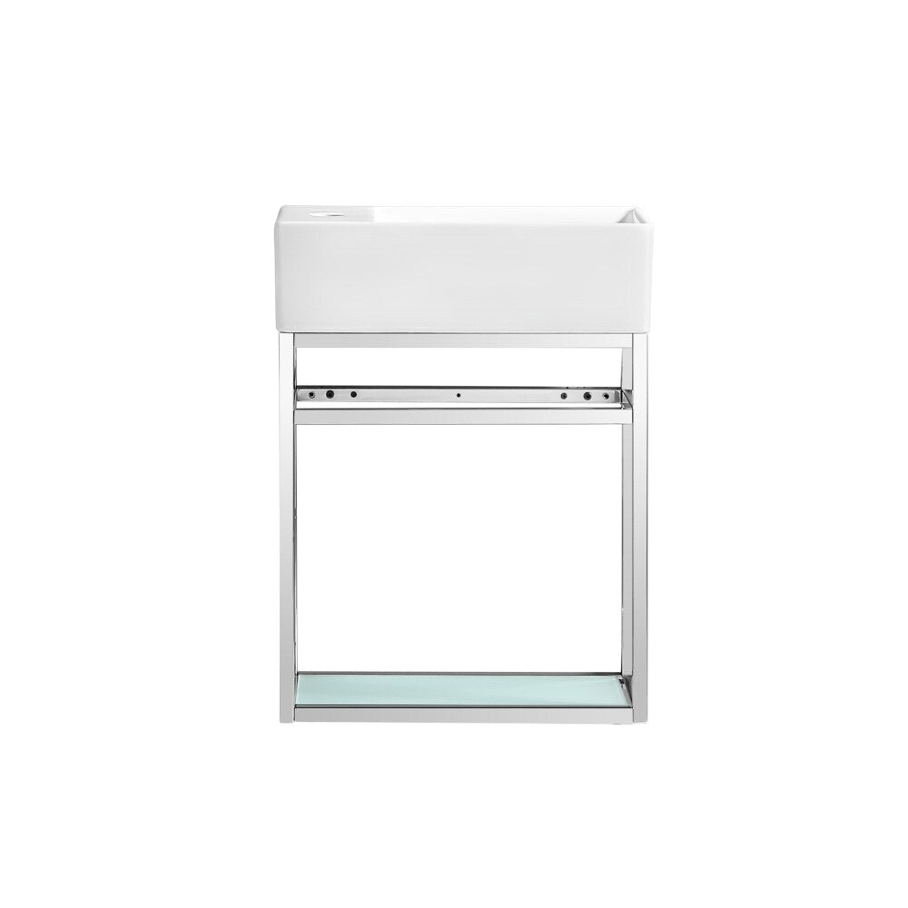 Swiss Madison Pierre 19.5" Single, Metal Frame, Open Shelf, Bathroom Vanity