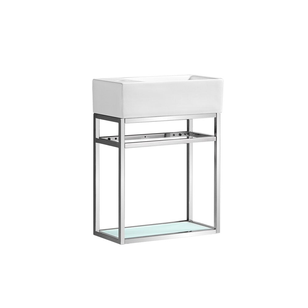 Swiss Madison Pierre 19.5" Single, Metal Frame, Open Shelf, Bathroom Vanity
