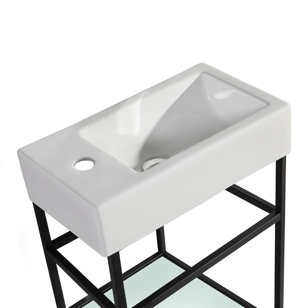 Swiss Madison Pierre 19.5" Single, Metal Frame, Open Shelf, Bathroom Vanity